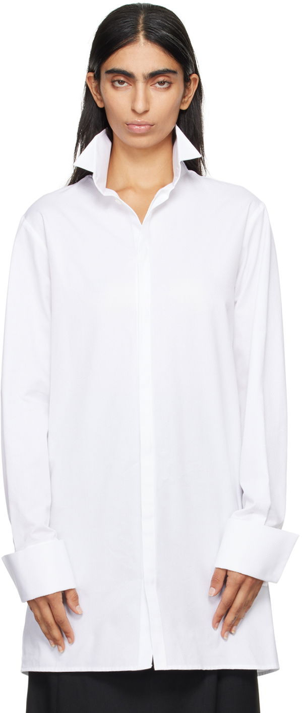 Skjorta Maison Margiela Spread Collar Shirt Vit | S62DT0032 M35231