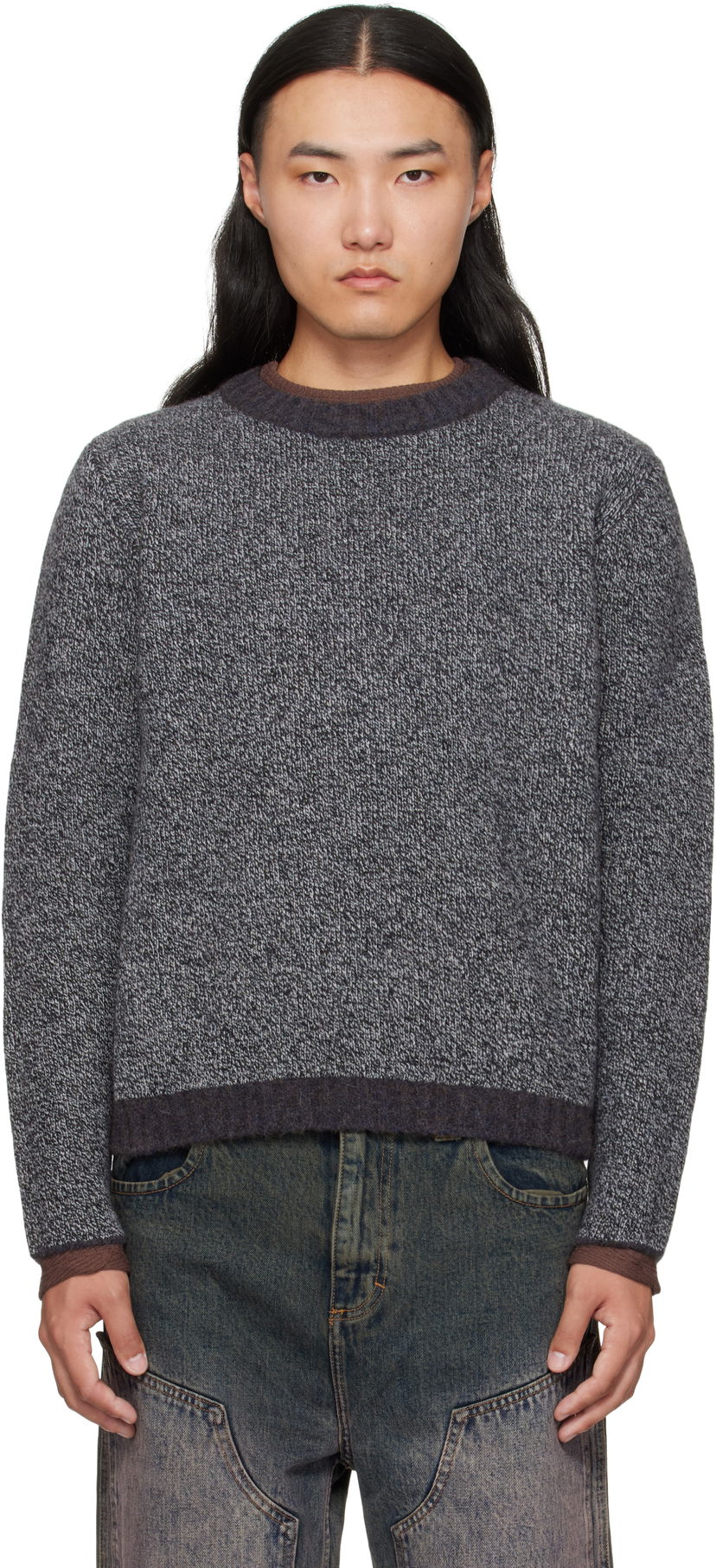 Sweater Eckhaus Latta Eckhaus Latta Yak Knit Sweater Grå | 8258-EL-PF25-M