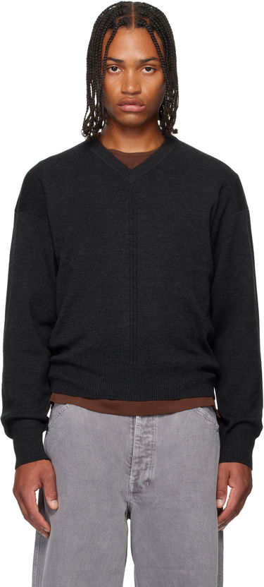 Sweater LEMAIRE LEMAIRE V-Neck Sweater Svart | TO1430 LK087, 0