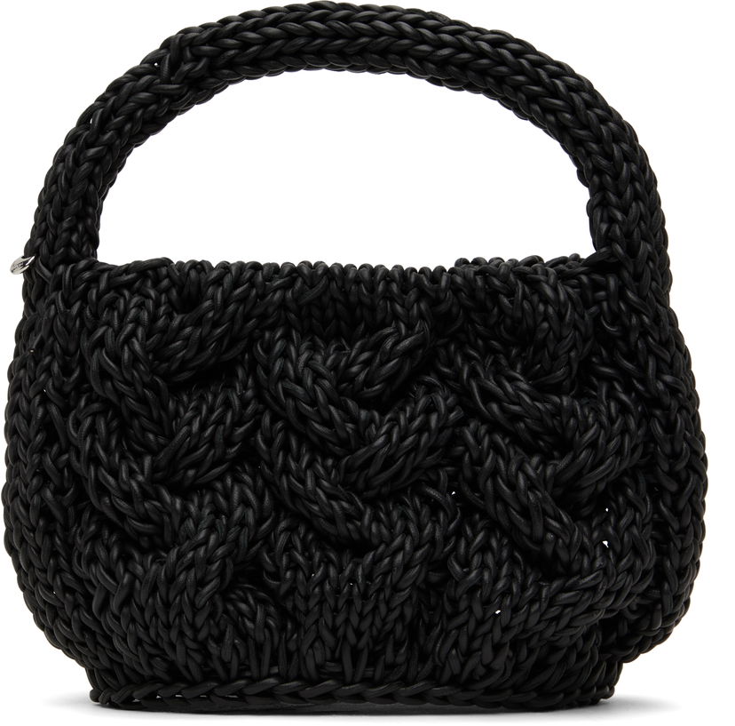 Handväska JW Anderson JW Anderson Small Cable Knit Bag Svart | HB0712-LA0365