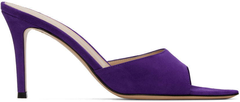 Sneakers och skor Gianvito Rossi Elle 85 Suede Heeled Mules Purpur | G15130.85RIC.CAM