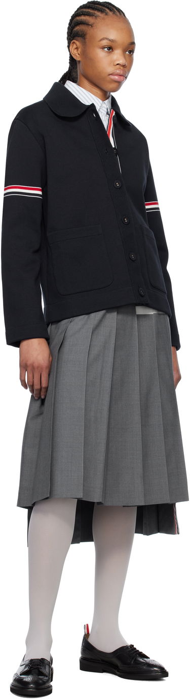 Sweater Thom Browne Thom Browne Cotton Loopback Work Jacket Mörkblå | FKJ113A-Y3004, 3