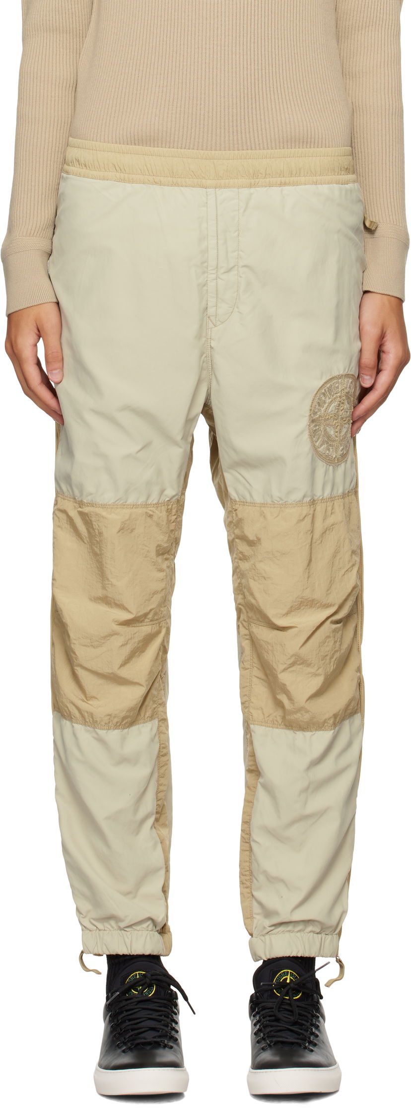 Träningsbyxor Stone Island Brushed Nylon Sweatpants Beige | 8115308M4