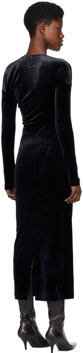 Klä TOTEME Twisted Velvet Midi Dress Svart | 234-WRD824-FB0078, 2