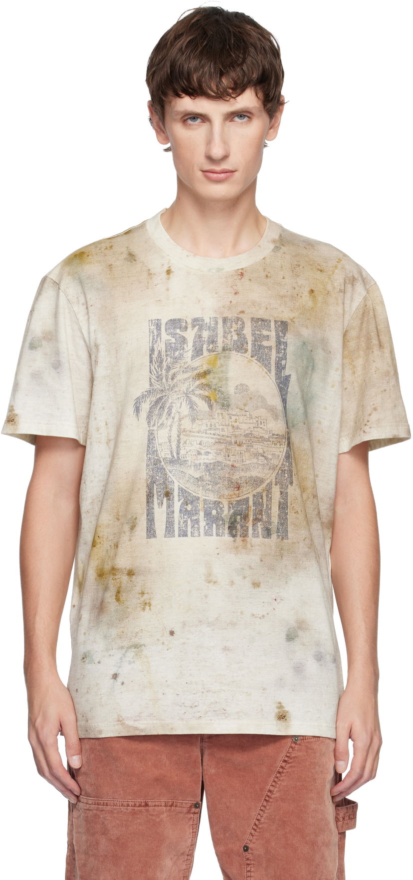 T-shirt ISABEL MARANT Distressed Graphic T-shirt Honore Flerfärgad | 25ATS0052HB-C3N10H
