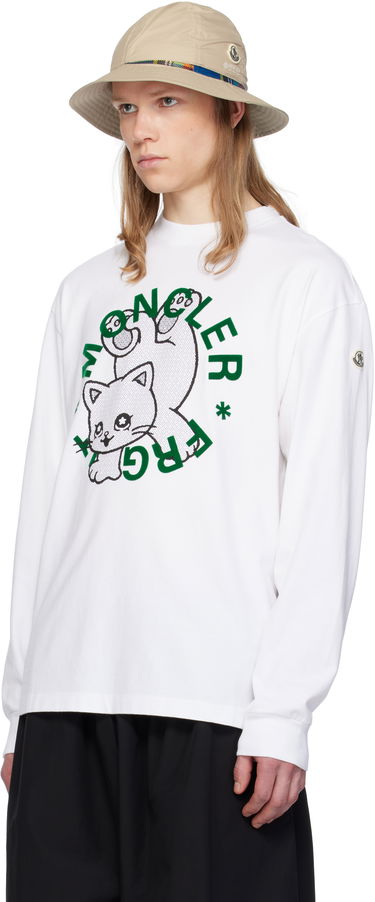 Sweater Moncler Moncler Genius x FRGMT Hiroshi Fujiwara Cartoon Logo Long Sleeve T-Shirt Vit | K109U8D00001M3265, 3