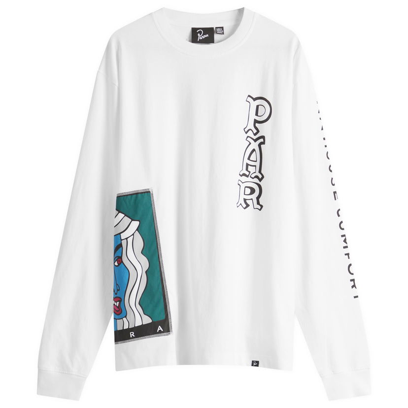 T-shirt By Parra Parra Your Face Graphic Long Sleeve T-Shirt Vit | 53521-WHT