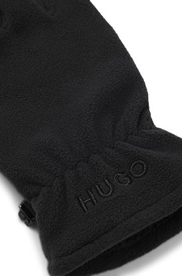 Handskar BOSS Fleece gloves with faux-suede palms Svart | 50548737, 1