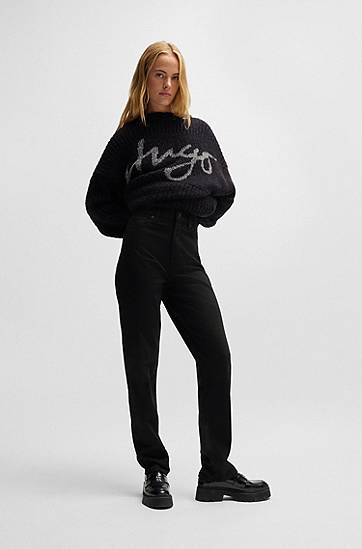 Jeans BOSS Slim-Fit Stretch Denim Jeans Svart | 50527828, 1