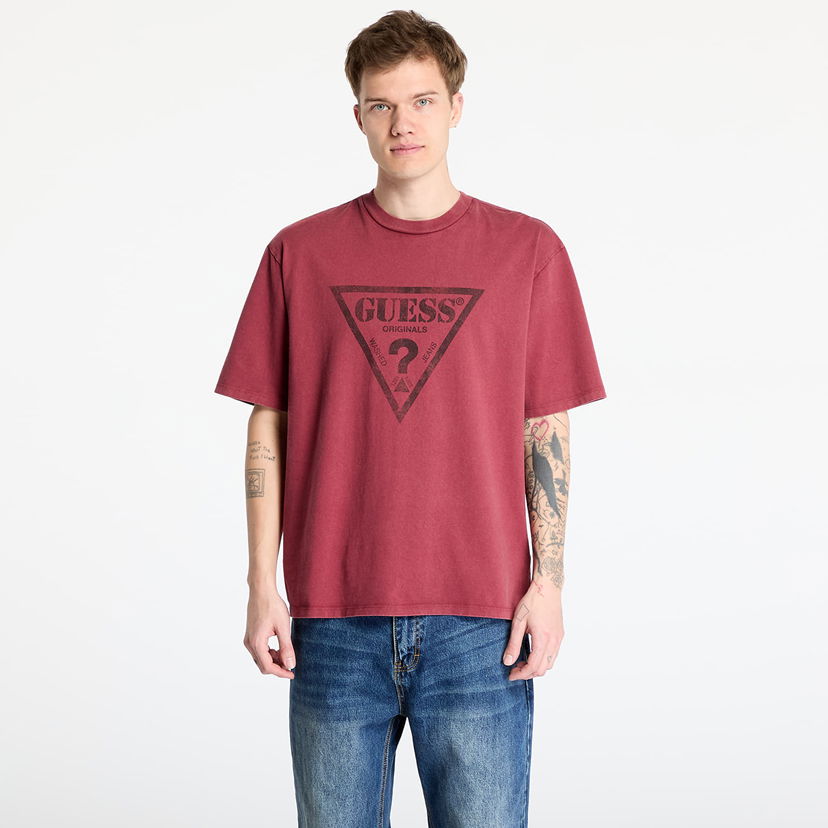 T-shirt GUESS GUESS Go Vintage Triangle Tee Röd | M4BI13K8FQ4-F5E9