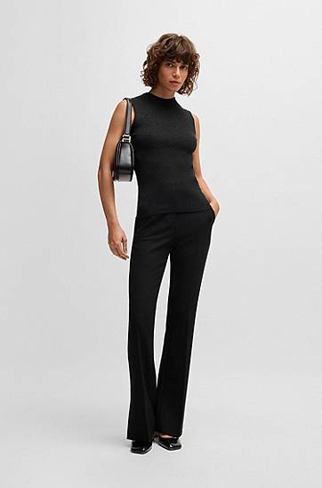 Sweater BOSS Ribbed Sleeveless Top Svart | 50523749, 1