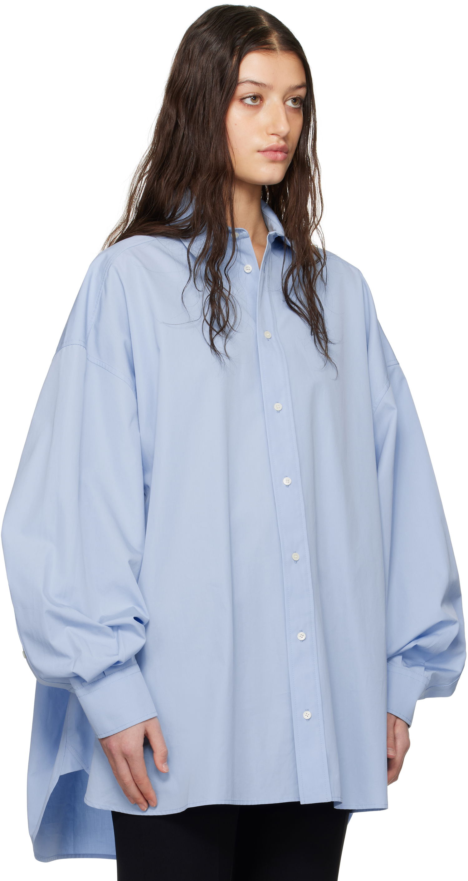 Skjorta WARDROBE.NYC Oversize Shirt Minidress Blå | W1085R17, 1