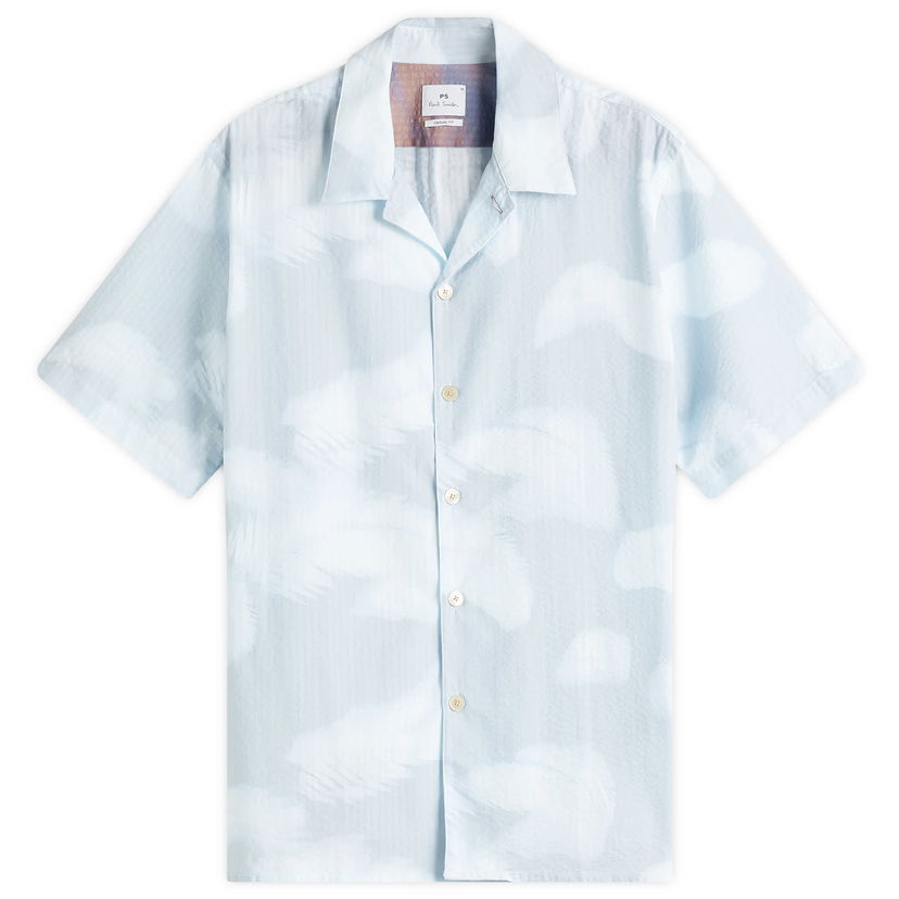 Skjorta Paul Smith Paul Smith Feather Print Vacation Shirt, Size Large Blå | M2R-695U-P22311-40