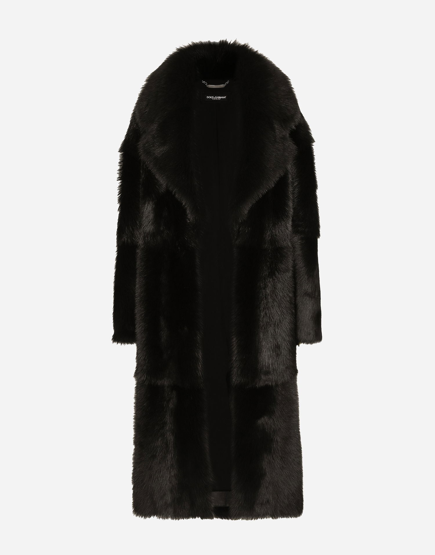 Rockar Dolce & Gabbana Single-breasted Shearling Coat Svart | F0W2DFFUP9BN0000, 0