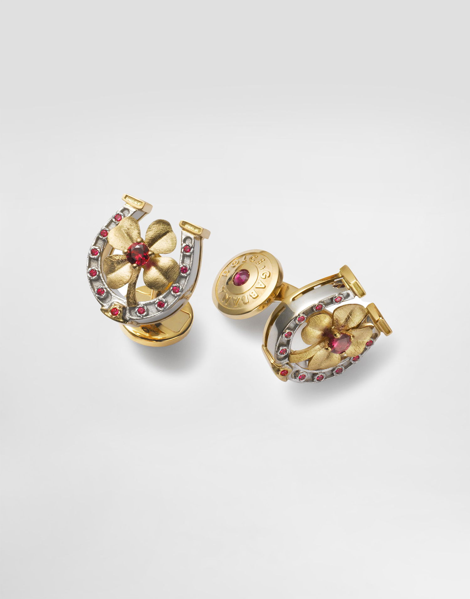 Smycke Dolce & Gabbana Dolce & Gabbana Good Luck Horseshoe Cufflinks with Rubies and 18K Gold Flerfärgad | WFKG1GWRUB1ZOO00, 0