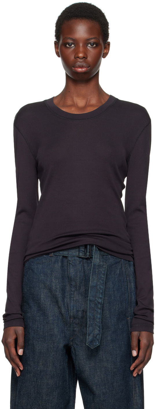 T-shirt LEMAIRE Long Sleeve T-Shirt Svart | TO1319 LJ1016