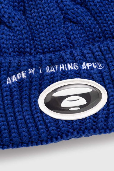 Mössa AAPE by A Bathing Ape AAPE Cable Knit Beanie Blå | AHT5236, 1