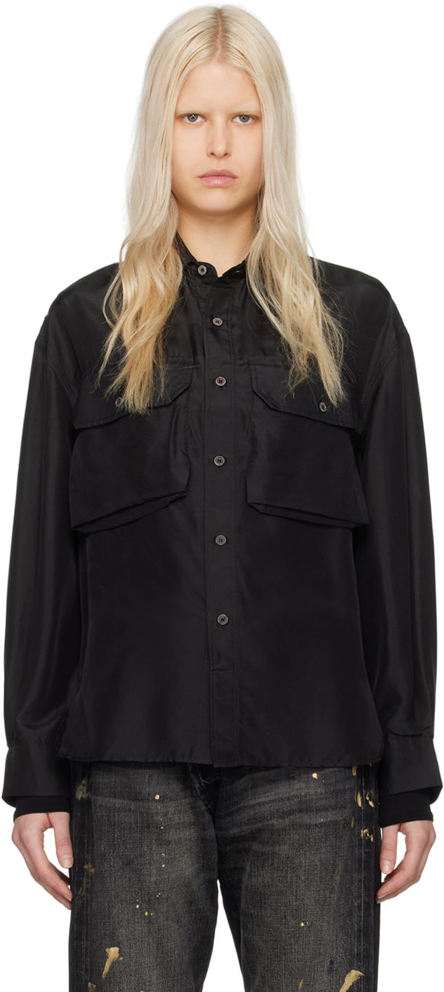 Skjorta R13 R13 Oversized Pocket Shirt Svart | R13WR256-R314B, 0