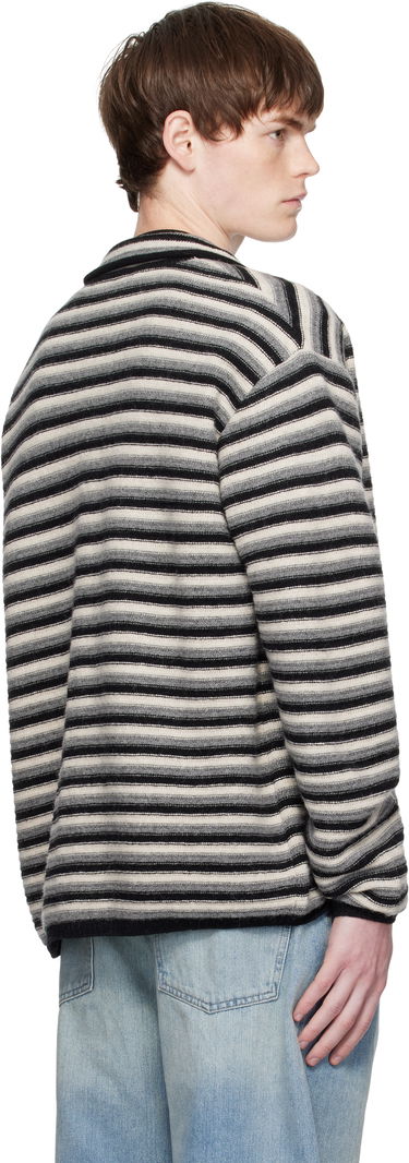 Sweater We11done We11done Stripe Embroidered Cardigan Flerfärgad | WD-KC2-25-620-U-BK, 2