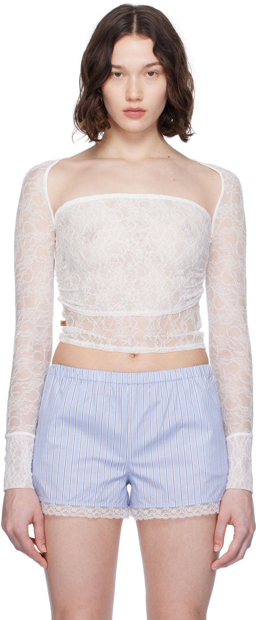 Crop top Miaou Miaou Iris Lace Top Vit | 7112SLCDOV