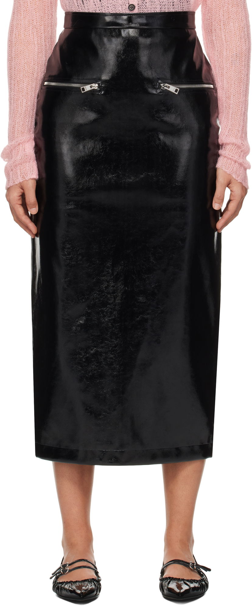Kjol MSGM Midi Skirt Svart | 3742MDD04 247800