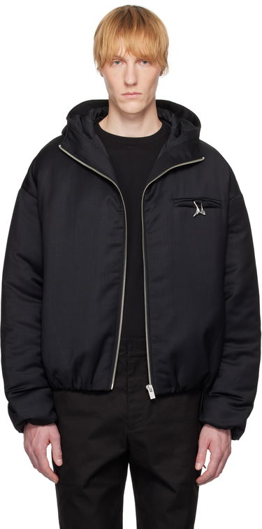 Jacka HELIOT EMIL Haptic Tailored Hooded Jacket Svart | SS25_M_02_153_BLK01, 0