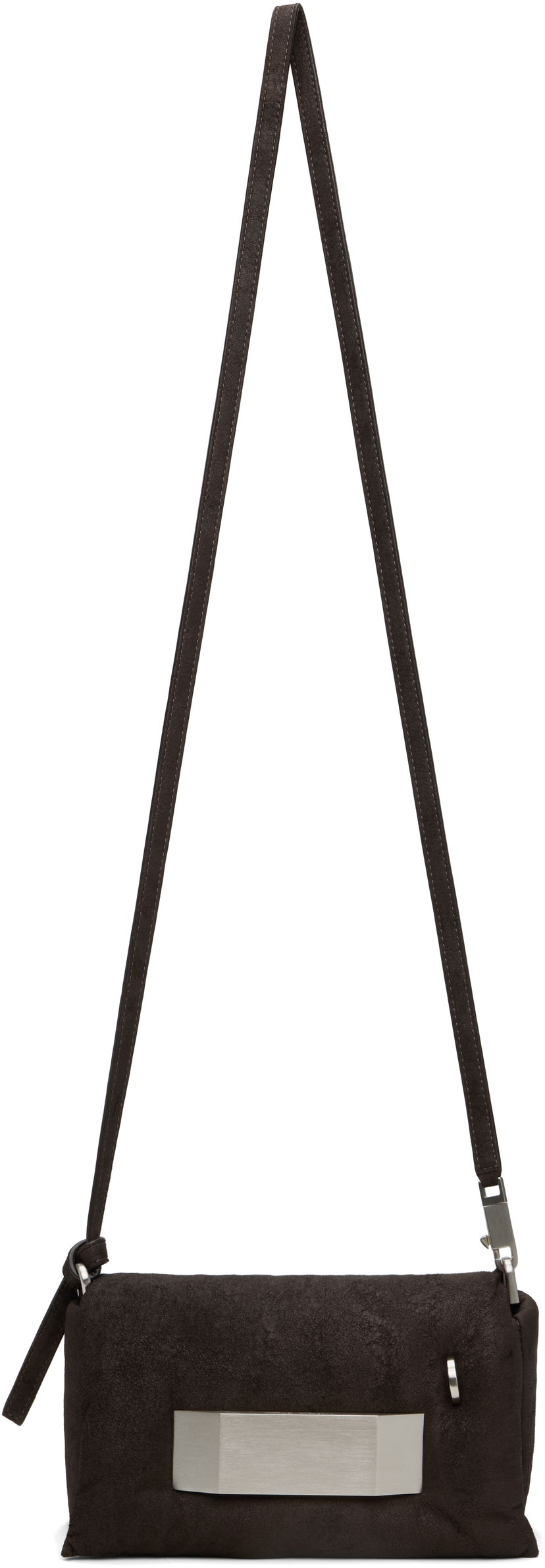 Axelväska Rick Owens Rick Owens Pillow Griffin Suede Shoulder Bag Brun | RA02E0745 LBAPA