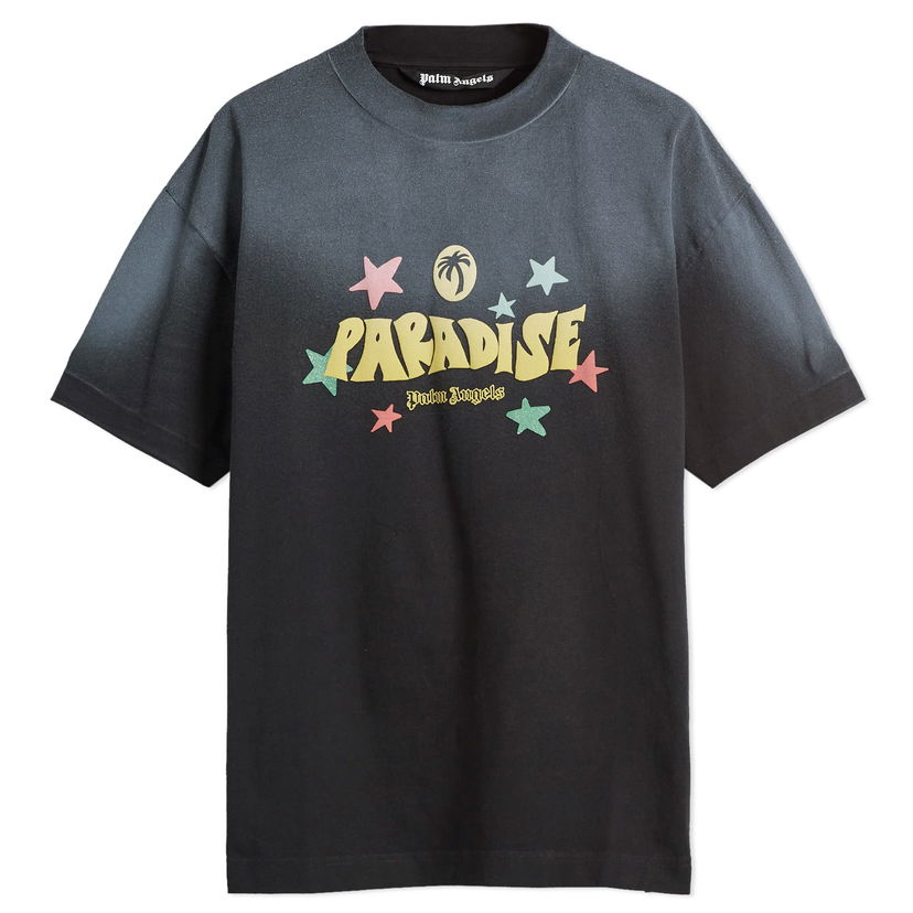 T-shirt Palm Angels Palm Angels Paradise Palm T-Shirt, Size Large Svart | PMAA001S25JER0011018