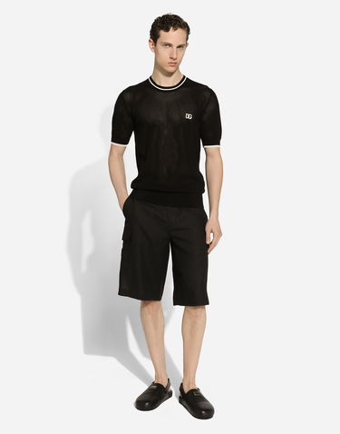 Shorts Dolce & Gabbana Linen Cargo Shorts Svart | GV5TATGI437N0000, 1