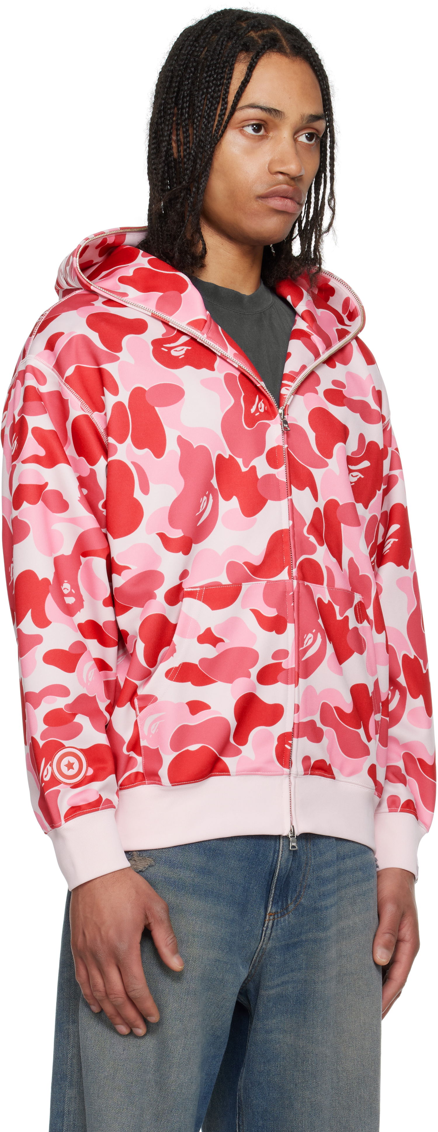 Sweatshirt BAPE A Bathing Ape ABC Camo Shark Full Zip Hoodie Rosa | 001ZPL301305M, 1