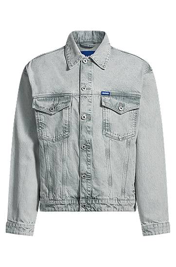 Jacka BOSS Stonewashed Denim Jacket Grå | 50534538