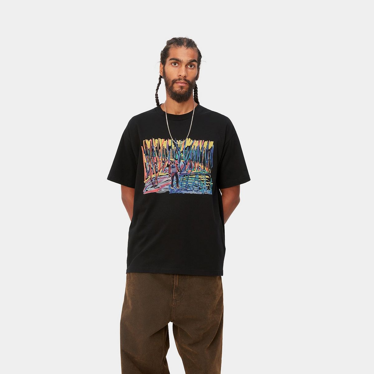 T-shirt Carhartt WIP Ollie Mac Icy Lake T-Shirt Svart | I032408_89_XX, 1