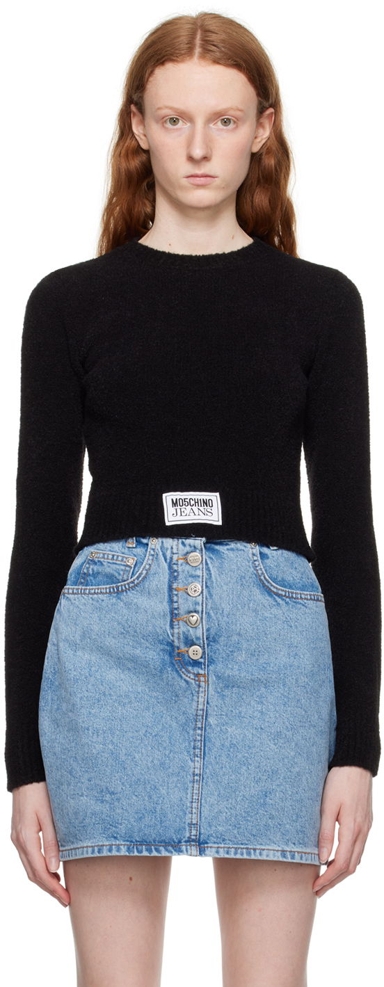 Sweater Moschino Moschino Jeans Crewneck Sweater Svart | 0930 8204
