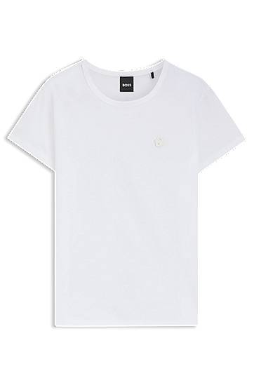 T-shirt BOSS BOSS Slim-Fit Mercerized Cotton Tee with Double B Monogram Vit | 50545671