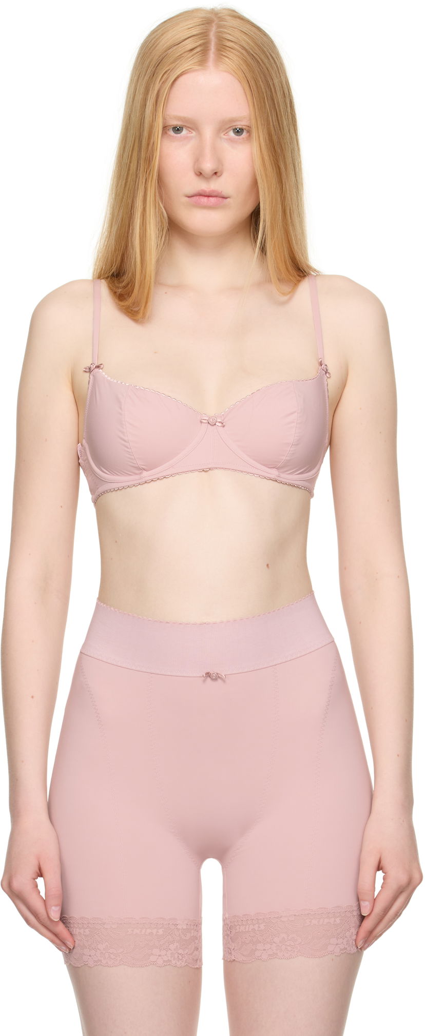Behå SKIMS SKIMS Retro Shapewear Unlined Demi Bra Rosa | DM-DEM-7921W