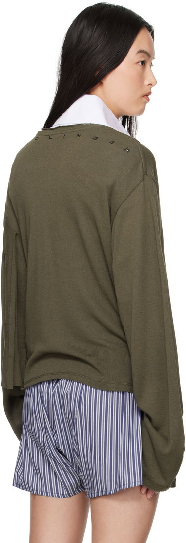 Sweater Ottolinger Ottolinger Deconstructed Linen Longsleeve T-Shirt Grön | 10510120601, 2