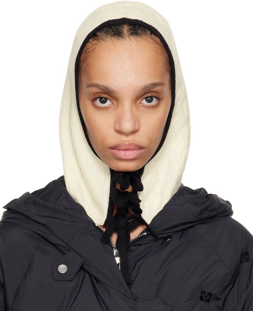 Sweater GANNI Ganni Cashmere Mix Hooded Balaclava Beige | A6484