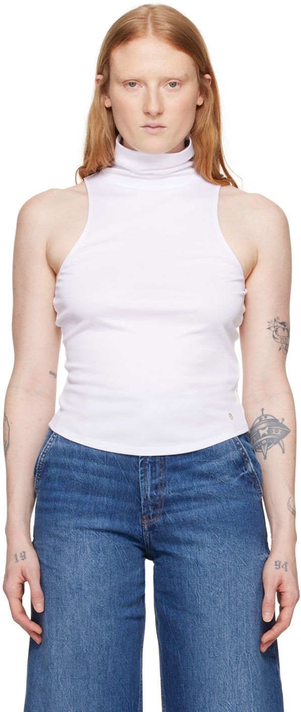 Linne Anine Bing Jennie Sleeveless Turtleneck Tank Top Vit | A-08-0407-100