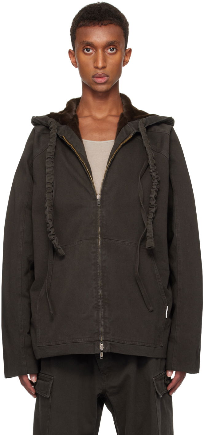 Jacka Ottolinger Ottolinger Furry Reversible Denim Jacket Brun | 1090601521