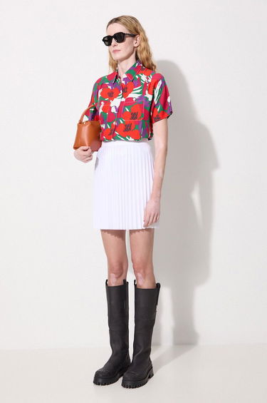 Skjorta A.P.C. Regular-Fit Floral-Print Linen-Blend Shirt Röd | VIAJQ.F12504, 1