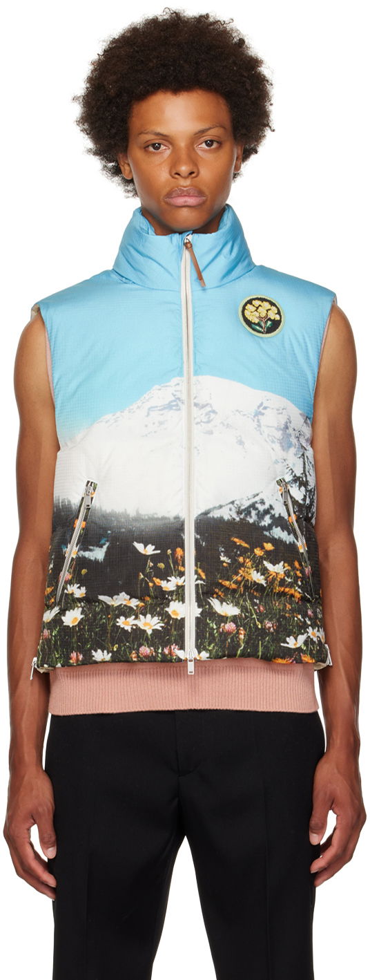 Väst Jil Sander Jil Sander Graphic Down Vest Blå | J47AF0105_J70107