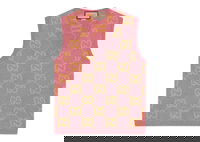 GG Knitted Wool Vest Pink/Yellow