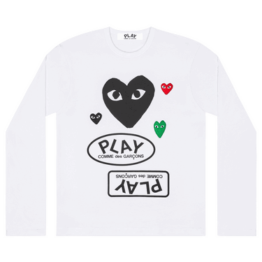 T-shirt Comme des Garçons PLAY Multi Logo Long-Sleeve Tee Vit | AZ T286 051 1, 0