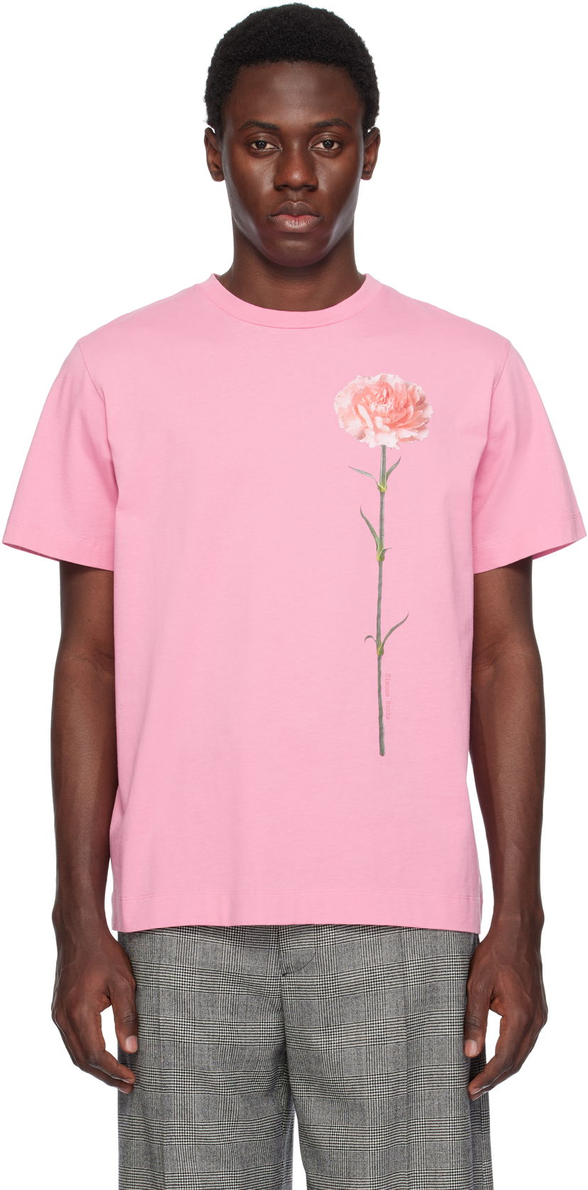 T-shirt Simone Rocha Simone Rocha Carnation Print T-Shirt Rosa | 5195P32A-M 0569