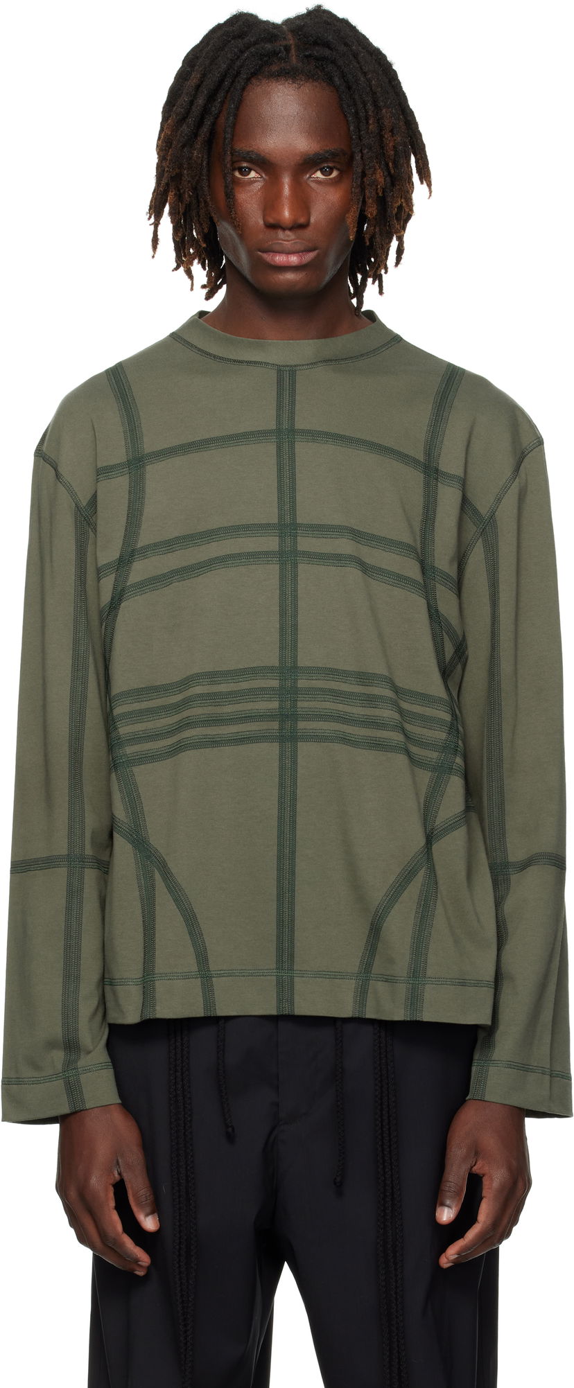 T-shirt Craig Green Craig Green Flatlock Long Sleeve T-Shirt Grön | CGAW25CJETLS11