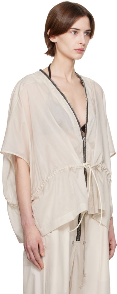Skjorta Rick Owens Rick Owens Hollywood Sail Sheer Zip Jacket Svart | RP01E7733 CV, 4