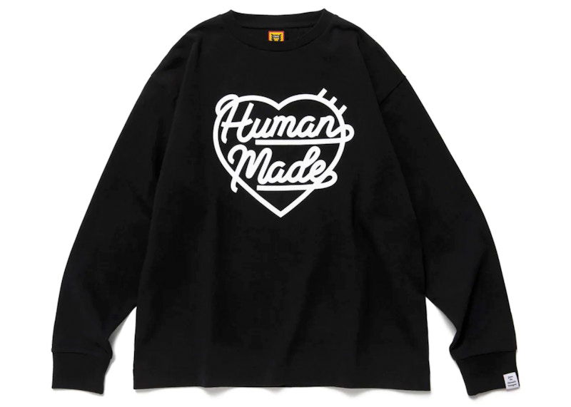 T-shirt Human Made Heart Long Sleeve T-Shirt Svart | HM24CS008