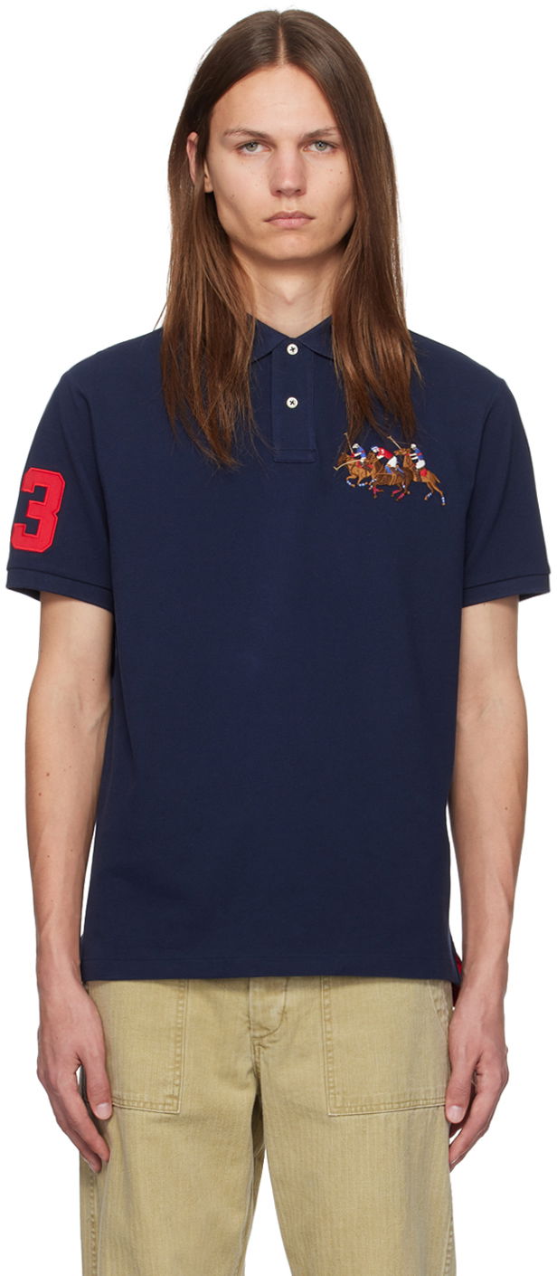 Polotröja Polo by Ralph Lauren Embroidered Polo Blå | 710814437003