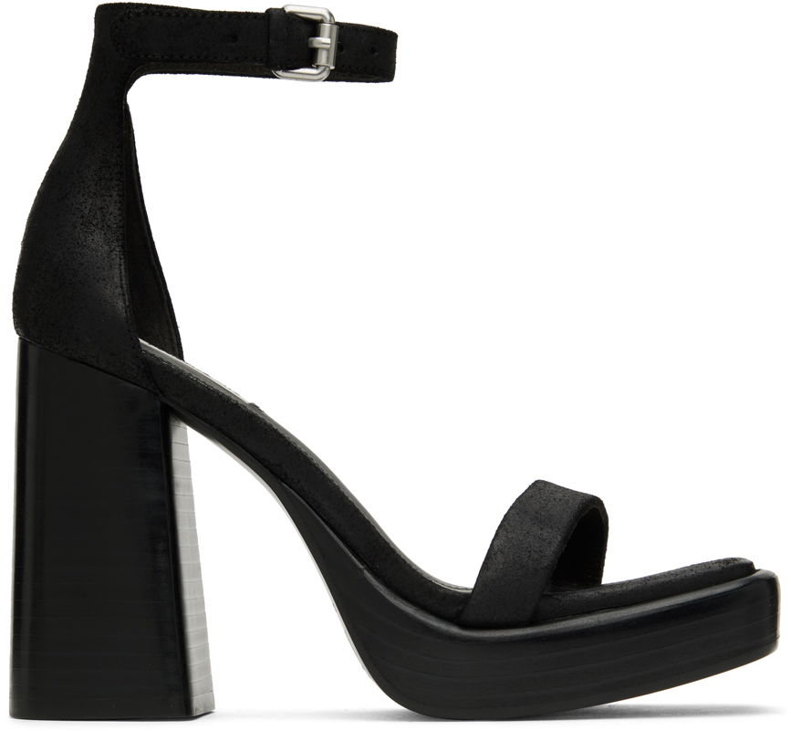 Klä rag & bone rag & bone Matrix Heeled Suede Sandals Svart | WFF22HF019MX19, 0