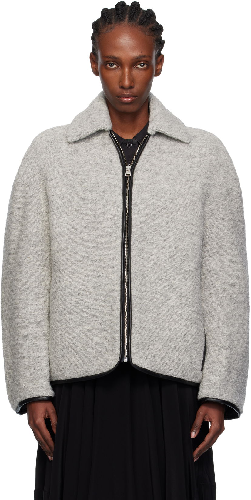 Jacka JW Anderson JW Anderson Contrast Trim Casual Jacket Grå | JK0412-PG1820
